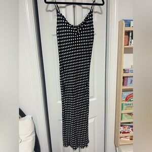 Zara Black and White Polka Dot Midi Dress